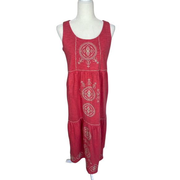 J.Jill Cotton Modal Embellished Tank Midi Dress Size Small Petite Boho Resort - Picture 1 of 15